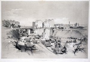 بناء الجدران الاستنادية في بارك ستريت ، مدينة كامدن ، 1836 بواسطة جون كوك بورن