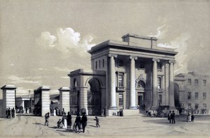 مدخل محطة برمنغهام ، سبتمبر 1838 (قلم وحبر وغسل على ورق) بواسطة جون كوك بورن