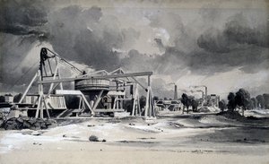 أغطية رأس ومضخات في نفق كيلسبي ، نورثهامبتونشاير ، 16 يوليو 1837 (قلم وحبر وغسل على ورق) بواسطة جون كوك بورن