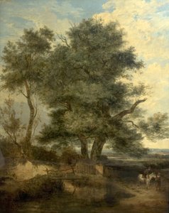 Trees by a Brook (شجرة الصفصاف ، فارس وامرأة على الطريق) ، حوالي 1818 (زيت على قماش)