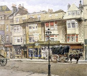 شارع Bishopsgate: رقم 82-86 ، مع حصان وعربة ، مايو 1886 (ألوان مائية) بواسطة جون كروثر