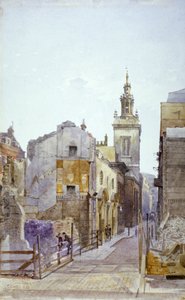 كوليدج هيل وكنيسة سانت مايكل باتيرنوستر رويال ، مدينة لندن ، 1883 بواسطة جون كروثر