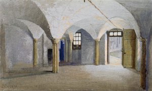 منظر داخلي لسجن كوينز بينش ، بورو هاي ستريت ، ساوثوارك ، لندن ، 1879 بواسطة جون كروثر