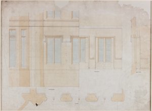 Holme Eden (قلم وحبر وغسل (أزرق وبني) على ورق (على ورق ورمادي))