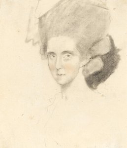 كونتيسة ستراثمور ، 1781 (قلم رصاص مع طباشير سوداء وحمراء على ورق)