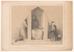 التقى Spotprent مع Roebuck als biechtvader الاعتراف (العنوان على الشيء) اسكتشات HB (عنوان السلسلة على الكائن) بواسطة جون دويل