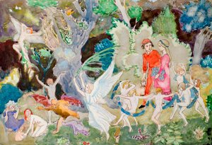 Yorinda و Yoringel in the Witches Wood (ألوان مائية) بواسطة جون دنكان