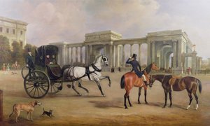 السيد ماسي ستانلي مع كابريوليه والهاكرز في هايد بارك كورنر ، 1833