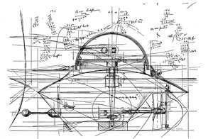 جون إريكسون رسم تخطيطي لرصد سفينة برج دوارة ، 1890 بواسطة جون إريكسون
