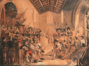 دير مستدير: مشهد من "Peveril of the Peak" للسير والتر سكوت ، 1841 بواسطة جون ايفرت ميليس