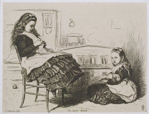 The Baby House ، رقم 9 من سلسلة من النقوش لـ Art Union of London من قبل نادي النقش (النقش على ورق إثبات الهند موضوع على ورق منسوج) بواسطة جون ايفرت ميليس