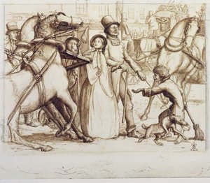 الرجل الكفيف ، 1853 (قلم وحبر وغسل وجرافيت على ورق منسوج) بواسطة جون ايفرت ميليس