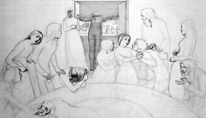 عشية الطوفان ، c.1850 (قلم رصاص وقلم وحبر على ورق) بواسطة جون ايفرت ميليس