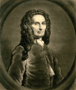 صورة لعالم الرياضيات الفرنسي أبراهام دي موفر 1667-1754 ، 1736 بواسطة جون فابر