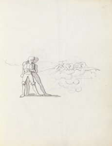 John Philip Kemble as Hamlet، 1783 (قلم وحبر وغسل على ورق) بواسطة جون فلاكسمان