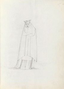 السيدة Siddons as Constance، 1783 (قلم وحبر وغسل على ورق) بواسطة جون فلاكسمان