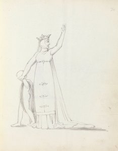 السيدة Siddons مثل كونستانس مع طفل ، 1783 (قلم وحبر وغسل على ورق) بواسطة جون فلاكسمان