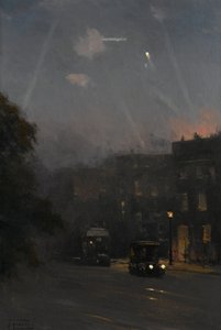 غارة زيبلين، 8 أكتوبر 1915، حوالي 1915-1918 (زيت على قماش)