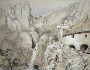 الغجر ، روندا ، من "اسكتشات إسبانيا" ، نقشها تشارلز جوزيف هولمانديل (1789-1850) ، نُشر عام 1836 (ليثو ملون) بواسطة جون فريدريك (بعد) لويس