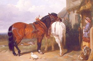 Carthorses من باب الكوخ بواسطة جون فريدريك هيرينج الأب