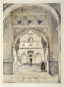 باب قاعة السفراء ، من "اسكتشات ورسومات قصر الحمراء" ، منقوش بقلم ويليام غوتشي (fl.1825-54) ، 1835 بواسطة جون فريدريك لويس