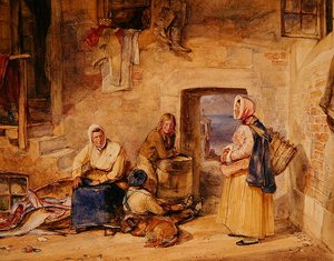 Newhaven Fisherwomen ، إدنبرة ، 1831-1832 (ألوان مائية على ورق) بواسطة John Frederick Lewis