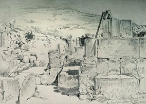 حنية كنيسة القرن الرابع على بئر يعقوب في شيخوم نابلس ، 1902. بواسطة جون فوليلوف