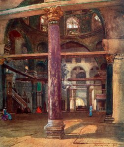 منظر داخلي لمسجد الأقصى من الجنوب الشرقي 1902. بواسطة جون فوليلوف