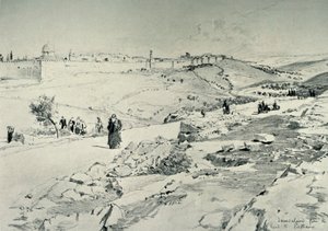 القدس ، مع الطريق من بيت عنيا ، 1902. بواسطة جون فوليلوف