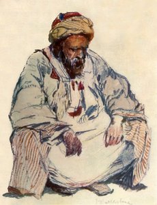 صورة جالسة للراعي السوري في معطف من جلد الغنم ، 1902. بواسطة جون فوليلوف
