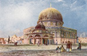 قبة الصخرة (مسجد عمر) وقبة السلسلة (كبة السلسله) في المقدمة