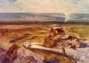 سهل أريحا ينظر نحو جبال موآب ، 1902. بواسطة جون فوليلوف