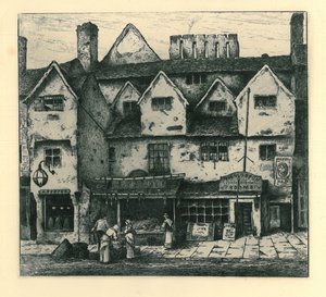 المنازل القديمة ، Digbeth ، Walsall ، من المجلد `` Remnants Of Old Wolverhampton &39;&39;. الأرقام 1-37 ، نُشرت عام 1880