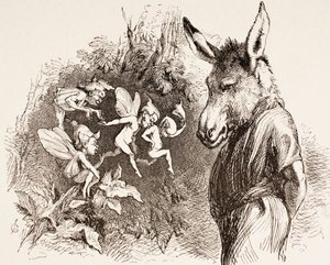 رسم توضيحي لحلم ليلة منتصف الصيف ، من &39;مكتبة شكسبير المصورة&39; ، لندن 1890 بواسطة جون جيلبرت