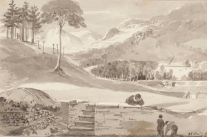 حقل براتاي ، مقاطعة ليك ، كمبريا ، 1819 (مرحاض على ورق) بواسطة جون هاردن