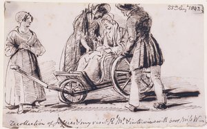 دوروثي وردزورث (1771-1855) على كرسي متحرك ، 1842 (حبر على ورق) بواسطة جون هاردن