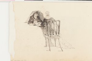 رجل وامرأة يكتبان على طاولة (قلم وحبر على ورق) بواسطة جون هاردن