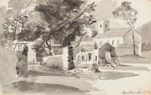 كنيسة سانت أنس ، أمبلسايد ، 1814 (مرحاض على ورق) بواسطة جون هاردن