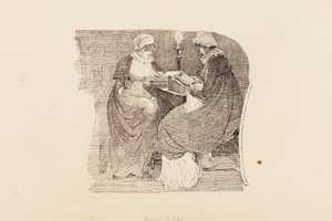 امرأتان تقرأان بواسطة المصباح 1804 (قلم وحبر على ورق) بواسطة جون هاردن