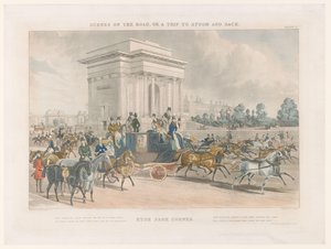 منظر لشارع وقوس Wellington في Hyde Park Corner ركن هاي بارك (العنوان على الكائن) مناظر الشارع حول إبسوم (عنوان المسلسل) مشاهد على الطريق ، أو رحلة إلى إبسوم والعودة (عنوان المسلسل) بواسطة جون هاريس