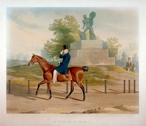 دوق ويلينجتون يمر عبر تمثال أخيل في هايد بارك ، لندن ، 1844. بواسطة جون هاريس