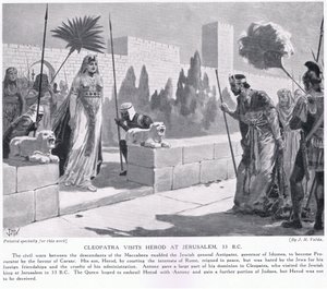 كليوباترا تزور هيرودس في القدس 33 قبل الميلاد بواسطة جون هاريس فالدا