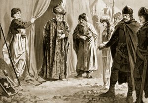 إيفان شيشمان الثالث يسلم شقيقته للسلطان مراد الأول ، 1366 بواسطة جون هاريس فالدا
