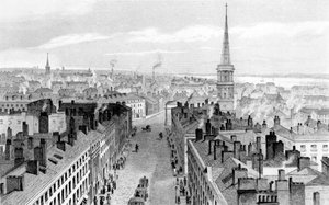 ليفربول من تاون هول ، باتجاه الجنوب ، نقش جون روجرز ، c.1830 بواسطة جون هاروود