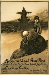 حملة جمع التبرعات لصندوق القناة البلجيكي للقوارب ، حانة. 1914-18 (لون ليثو) بواسطة جون هاسال