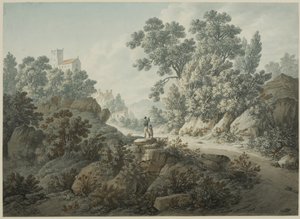 Merrow ، بالقرب من Guilford ، Surrey (لون الجسم والألوان المائية على الورق)