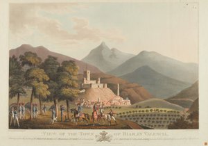 منظر لبلدة بريار ، فالنسيا ، محفور بدوبورج ، 1814 (ألوان مائية) بواسطة جون هيفيسايد كلارك