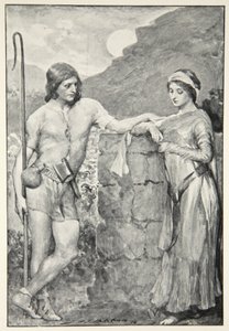 Olaf and Sigrid، from "Hero Myths and Legends of the Race of the British" بقلم MI Ebbutt، 1910 بواسطة جون هنري فريدريك بيكون