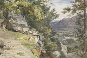 منظر لـ Craig-y-Barns ، Dunkeld ، المظهر الجنوبي ، 1855 (مرحاض ولون جسم على ورق) بواسطة جون هنري مول