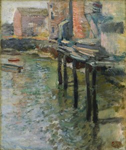 رصيف مهجور The Old Mill في Cos Cob ، c.1900-1902. بواسطة جون هنري تواكتمان